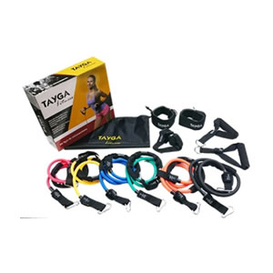 Kit de 6 Bandas Cintas Cuerdas Ligas Elásticas Resistencia de Ejercicio Fitness, con Anclaje Correas Asas Accesorios Completos