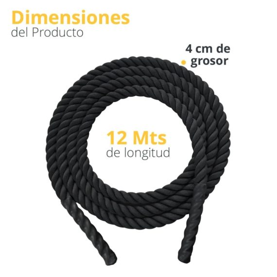 Cuerda para azotar Negra 1.5”/40”(12m)