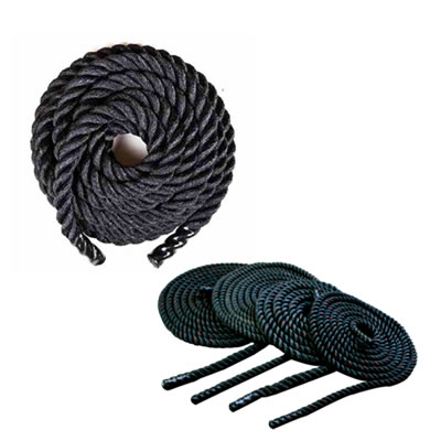 Cuerda de combate para fitness y crossfit Negra 1.5”