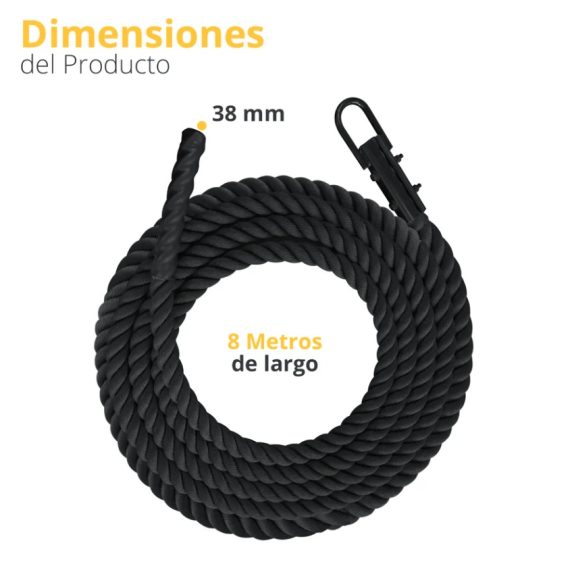 Cuerda para escalar negra 38mm – 38mm x 8m