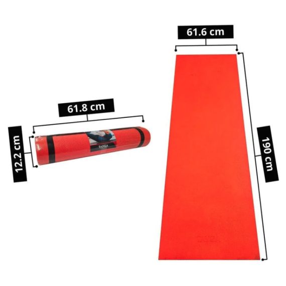 Tapete yoga 190 x 61 x .6 – naranja / negro