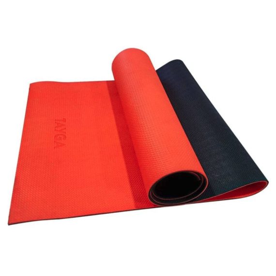 Tapete yoga 190 x 61 x .6 – naranja / negro